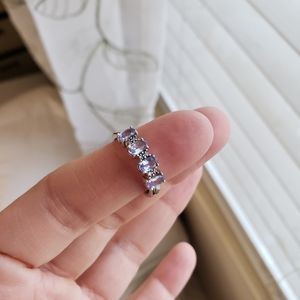 4 Stone Tanzanite 10k WG half eternity band